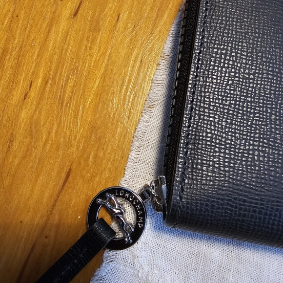 Longchamp Neo Neoprene Leather Trim Le Pliage Black Wallet Like New - Picture 2 of 6